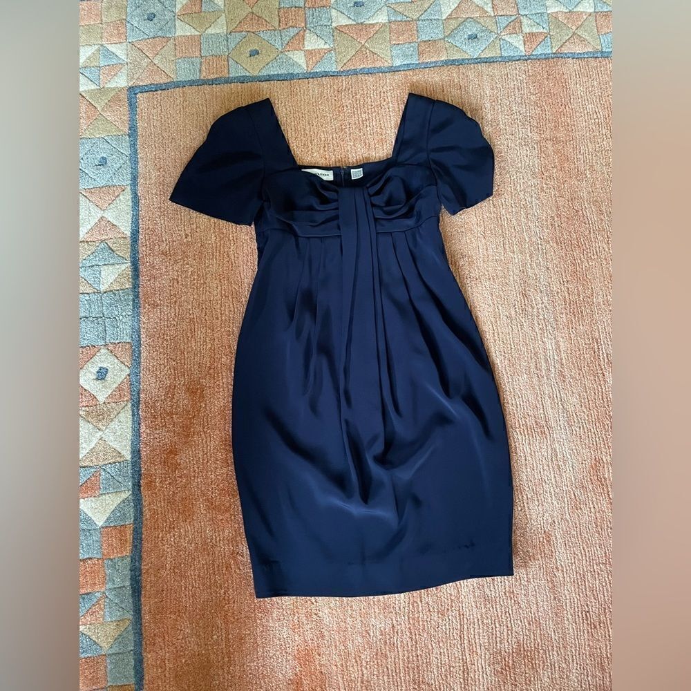 Nipon Boutique Dress Little Navy blue Cocktail Dress, Vintage Elegant